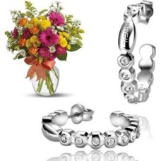 Breil Rolling Diamonds + Flowers Earrings (Curated)